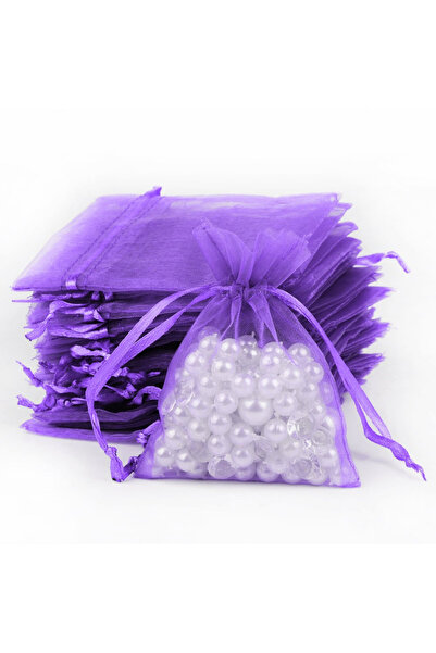 Invitatii Originale Saculet organza MOV (9 cm x 7 cm) - set 50 buc