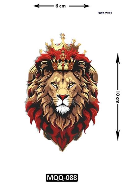 Attach MQQ-088 ASLAN KRAL DESEN RENKLİ GEÇİCİ DÖVME-TATTO