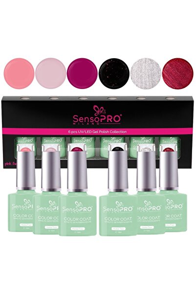 SensoPRO Milano Set de 6 Ojă semipermanentă fără HEMA 10ml SensoPRO Milano, B...