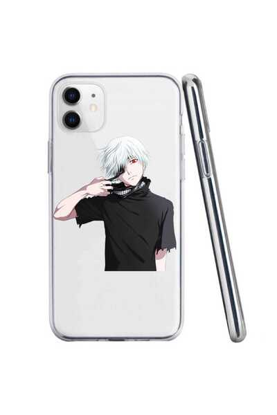 OEM Калъф, съвместим с Apple iPhone 11, прозрачен силиконов, с десен Tokyo Gh...