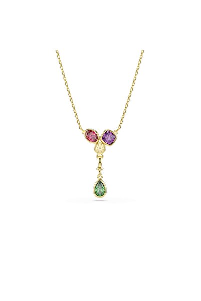 Swarovski Imber Y Kolye, Karışık kesimler, Çok renkli, 18k altın rengi yüzey