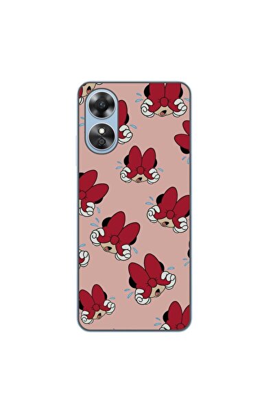OEM Θήκη συμβατή με Oppo A17, από σιλικόνη gel TPU, με σχέδιο Μίνι, κόκκινη.