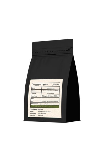 The Caphe Vietnam Velvet Roast Coffee – Arabica & Robusta Blend (Whole Beans) 500g | Medium Roast, Balanced & Aromatic