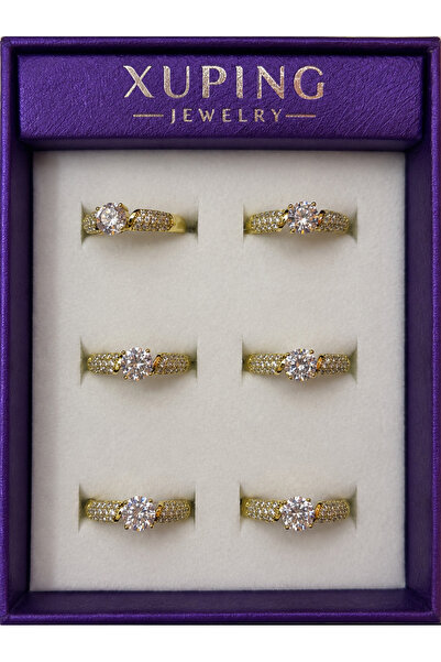 XUPING JEWELRY Xuping Tektaş Zirkon Taşlı Gold Kaplama Kadın Yüzük