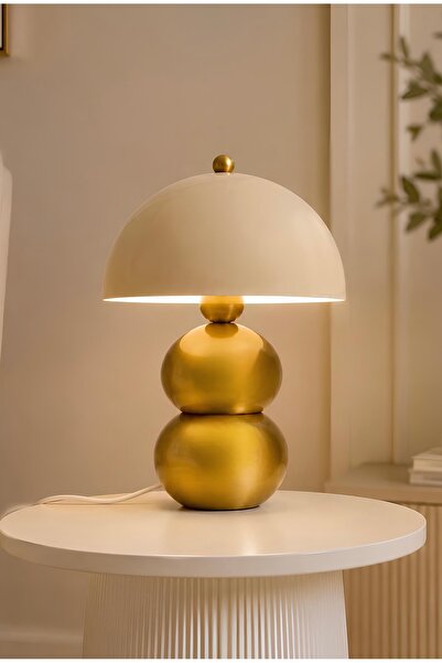 burenze Hamilton Krem Başlıklı Eskitme Gold Toplu Masa Lambası Pinterest Mode...