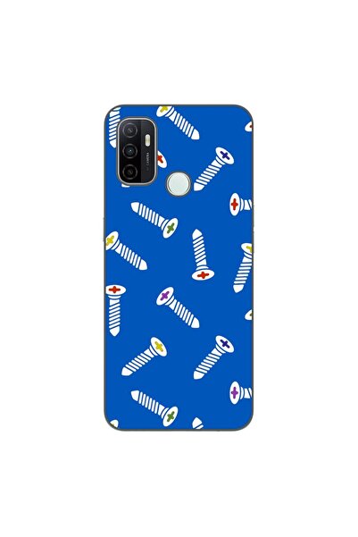OEM Калъф, съвместим с Oppo A53, силиконов гел TPU модел, с шарка на винтове