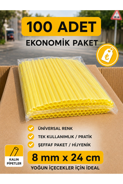 ardin Renkli Kalın Frozen Pipet 8mm 24cm