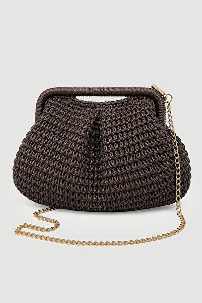 Gusto Wicker Handbag - Brown