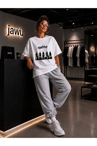 JAWÜ STYLE Manifest Baskılı T-shirt Eşofman TAKIM