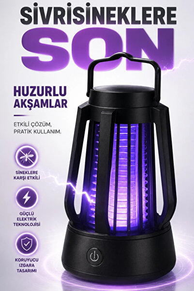 Eco Lounge Mor Işıklı Taşınabilir Sineksavar Lamba Tek Tuşlu Koruyucu Gövdeli...