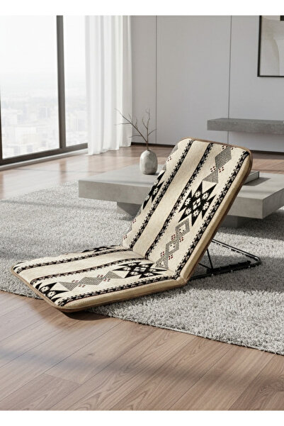 smart home Foldable Floor Chair 50x50x50 cm with Adjustable Backrest & Carryi...