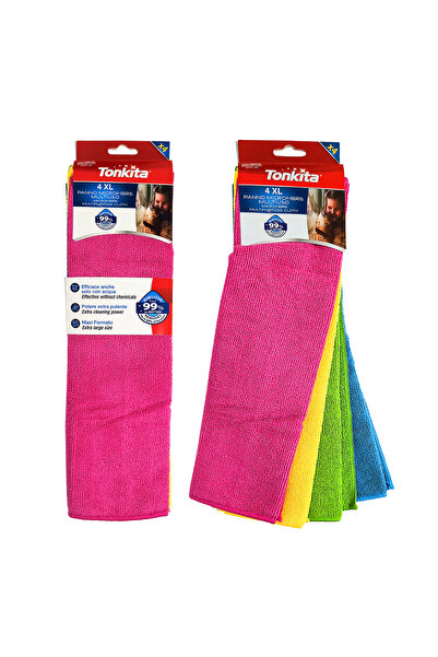 Tonkita XL Microfibre Cleaning Cloths 4-Piece Set (36x38cm) – Reusable Multi ...
