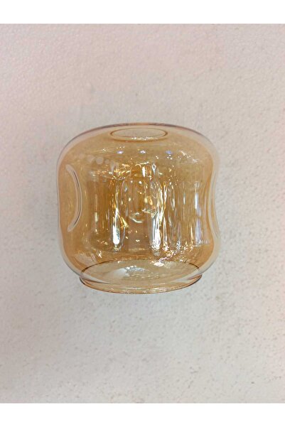ADA AVİZE Gamzeli Vazo Avize Camı Bal Rengi(BOYU 14CM-ÇAP 15 CM)