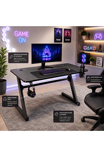 LedCorp Gaming Desk, 503, black, 120x60x73cm
