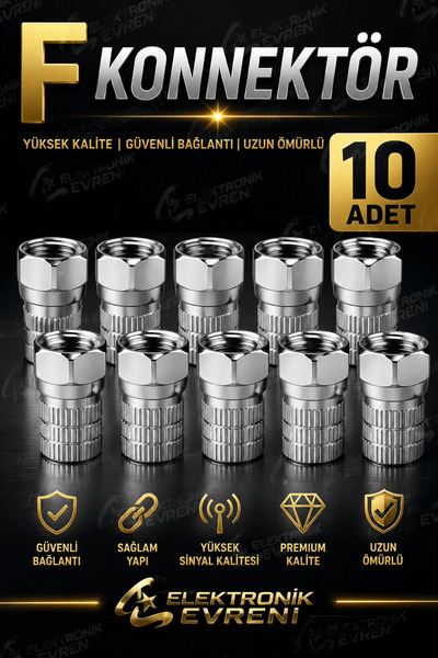 IRONSTAR PREMİMUM KALİTE CONTALI F KONNEKTÖR 10 ADET