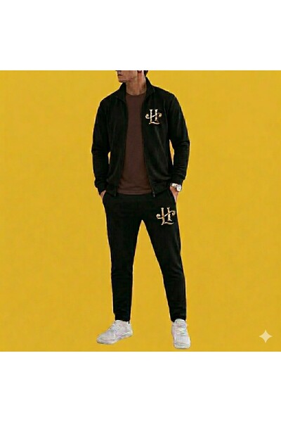 SILATU Halal Logo 3-Piece Zippered T-Shirt-Sweatpants -Set