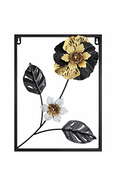 OEM Tablou decorativ metalic cu flori 3D, Design modern, Decor de perete pent...