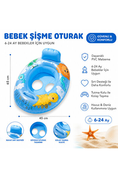 Miro Toys Children's Baby Sea Ring with Handle and Seat for 0-3 Years Old