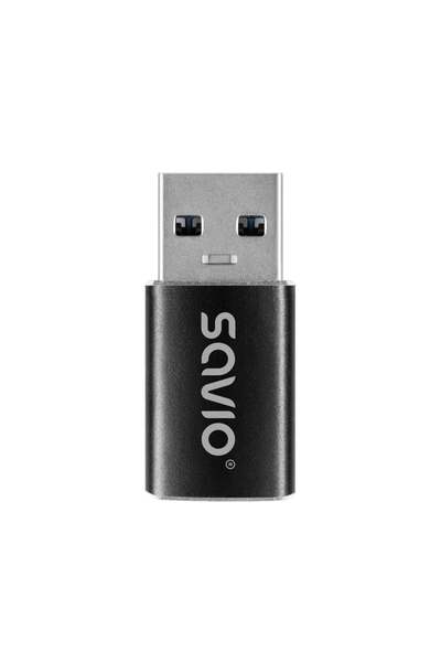 Savio Adaptor USB-C 3.1 (F) AK-81 USB-A 3.1 (M), Negru