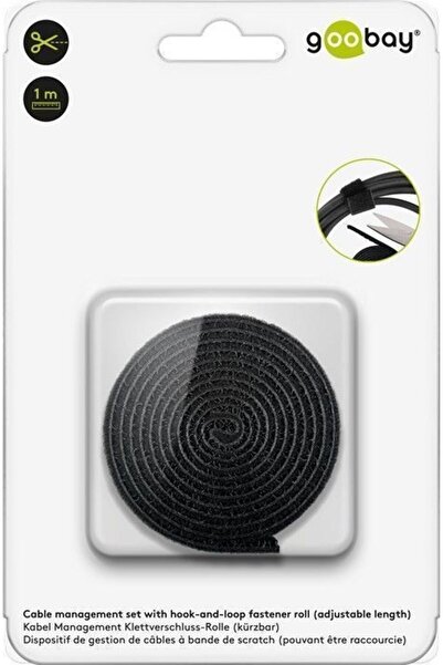 goobay Organizator cablu cu velcro pe rolă (1m, pentru tăiere) 70360