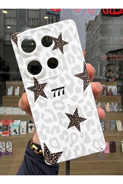 OVADA Redmi 15C Uyumlu Yıldız Leopar Desenli Silikon Telefon Kılıfı