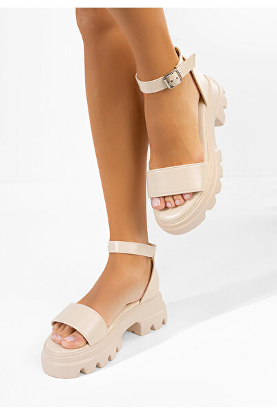 B T Shoes Sandale cu talpa groasa Alcadia bej