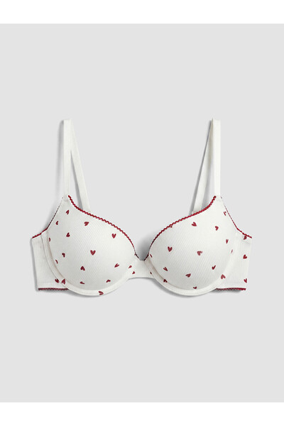 LC Waikiki Peak New Season Wired Padded Heart Patterned T-Shirt Bra