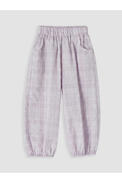 LC Waikiki RMZ GİYİM FARKİLYA Pantaloni în carouri pentru fete cu șnur în talie