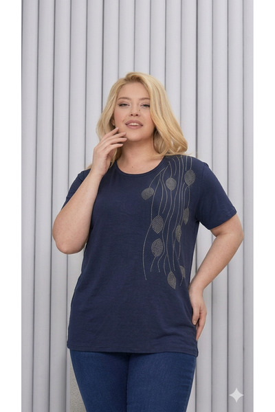 doruk collection تي شيرت للأم باللون الأزرق الداكن
