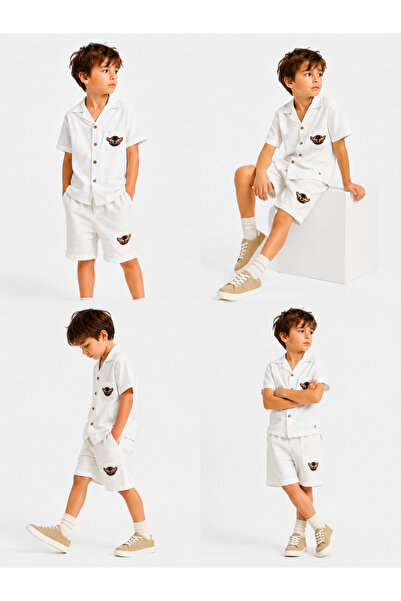 LITTLE&CO Αγόρια 3-6 ετών Καλοκαιρινό λινό ύφασμα μουσελίνας Αγόρια Καλοκαιρι...