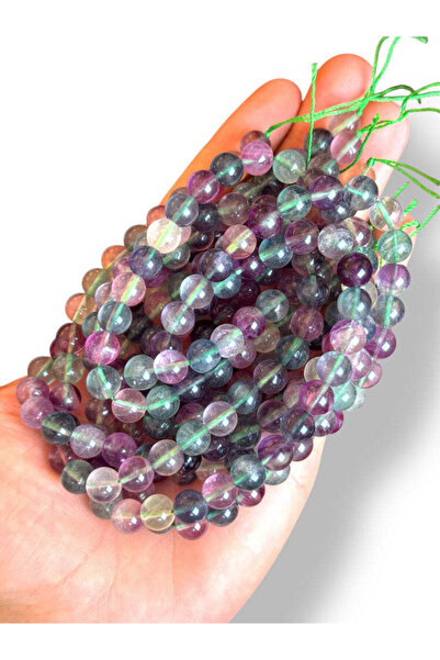 Bozhi Bead Set Fluorite Natural Stone 8mm - Natural Stone Beads Fluorite
