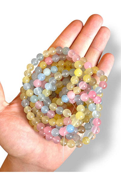 Bozhi Bead Set Morganite Natural Stone 8mm - Natural Stone Beads Morganite