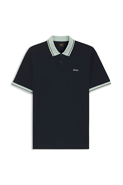 BOSS Lacivert Erkek Logo Baskılı T-Shirt Pe_Blocks_50560372