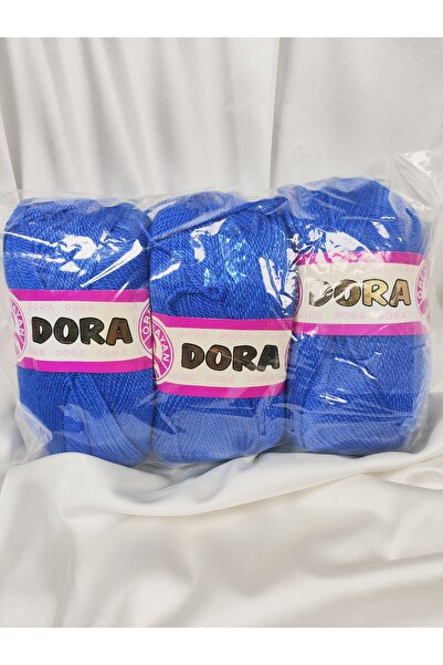 Ören Bayan Dora Saks Blue Hand Knitting Yarn (3 Pieces) - Color: 016