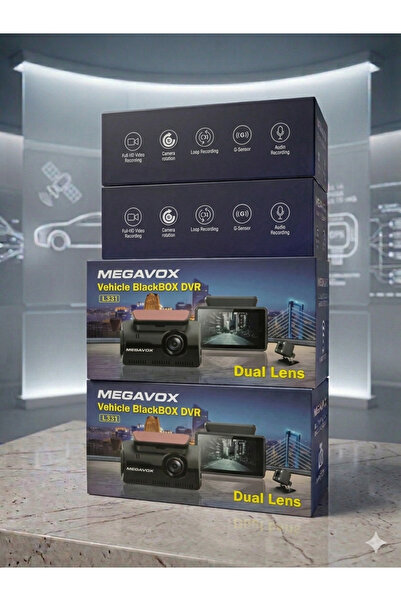 megavox L-331 3" DVR Araç İçi Kamerası Lcd Ekranlı Gece Görüşlü 2 Kameralı G-...