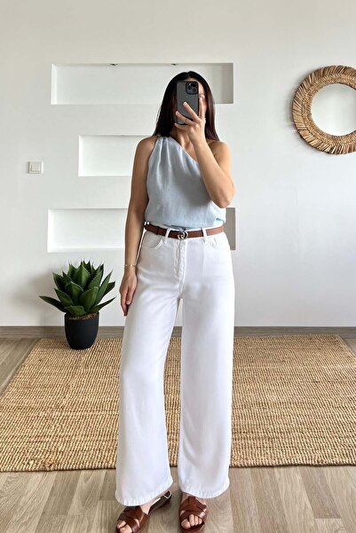 butikhola White Soft Textured Jeans