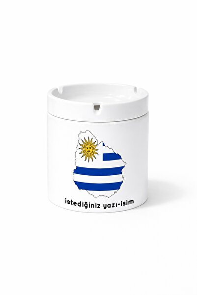 Kirbi Reklam هدية منفضة سجائر مطبوعة على الوجهين بتصميم علم أوروغواي