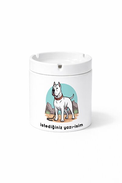Kirbi Reklam Animal Dogo Argentino Argentine Dog Double Sided Printed Ashtray...