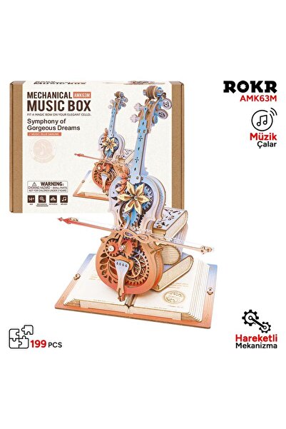 ROKR AMK63M Çello Müzik Kutusu (Symphony of Gorgeous Dreams) Music Box DIY Me...