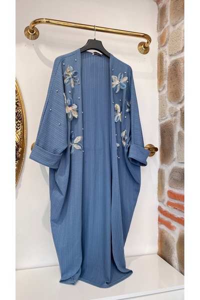 EB SCARF Kimono with Stone and Floral Details