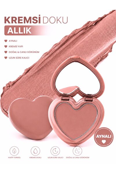 NUNUKO Kalpli Aynalı Krem Allık - Doğal Glow Etkili ve Uzun Süre Kalıcı Soft ...