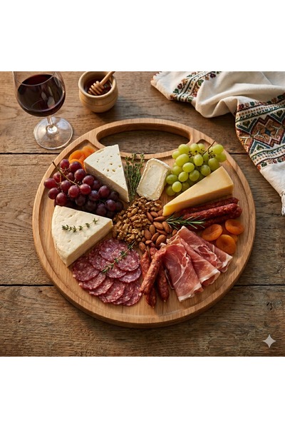 OEM Solid oak wooden platter, hand-finished, ideal for serving and gifting, f...