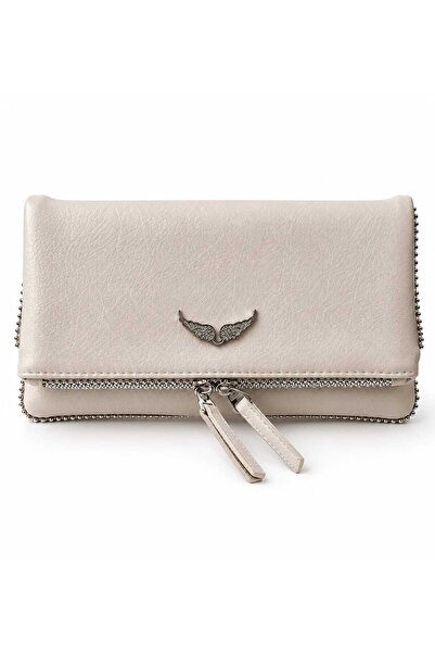 SÜYA Çanta & Kemer Women's Foldable Angel Emblem Leather Double Strap Hand an...