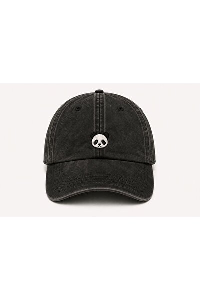 WeavedCo Cute Panda Embroidered Vintage Washed Baseball Cap