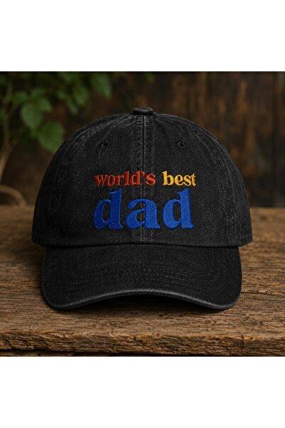 WeavedCo "World's Best Dad" Embroidered Vintage Washed Baseball Cap