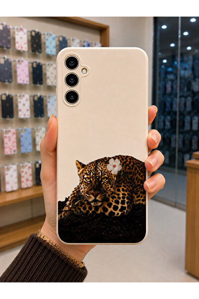 OVADA Samsung Galaxy A24 Uyumlu Leopar Desenli Telefon Kılıfı