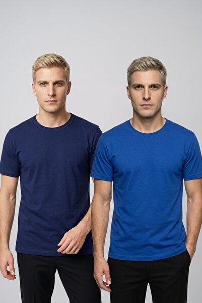 fevien Advantageous 2-Pack Men's Crew Neck Short Sleeve Basic T-Shirt Casual ...