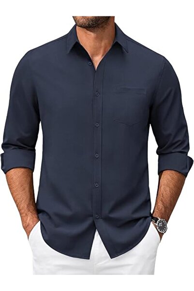 COOFANDY Men's Shirt Long Sleeve Business Casual Shirt Regular Fit Stretch Ox...