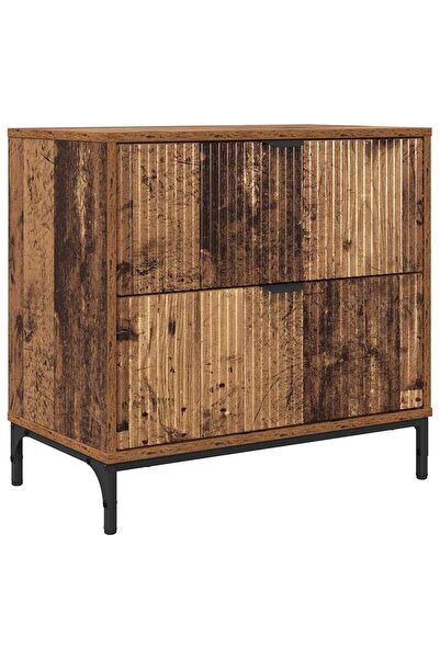 vidaxl Noptieră cu sertar Lemn vechi 63.5 x 36 x 61 cm Lemn compozit