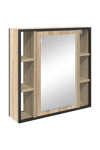 vidaxl Dulap cu oglindă Stejar Sonoma 60 x 16 x 60 cm Lemn compozit